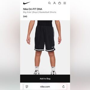 Nike Boys Black and White Athletic Shorts, size M, NWOT